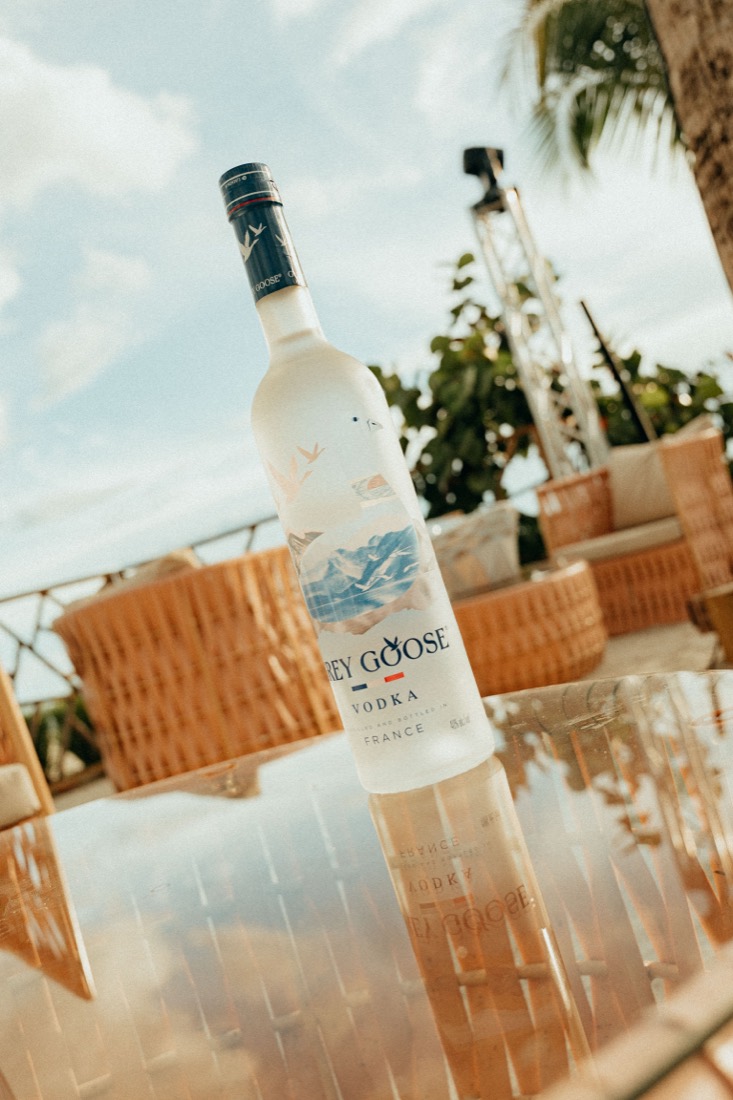 Grey Goose bottle at the Panama beach edition
